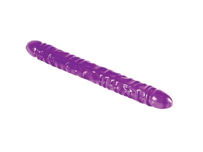 SE0280-60-2 California Exotics Reflective Gel 18” Veined Double Dong
