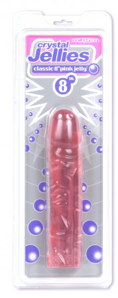 D0285-01 CD Doc Johnson  Classic 8" Pink Crystal Jelly Dong