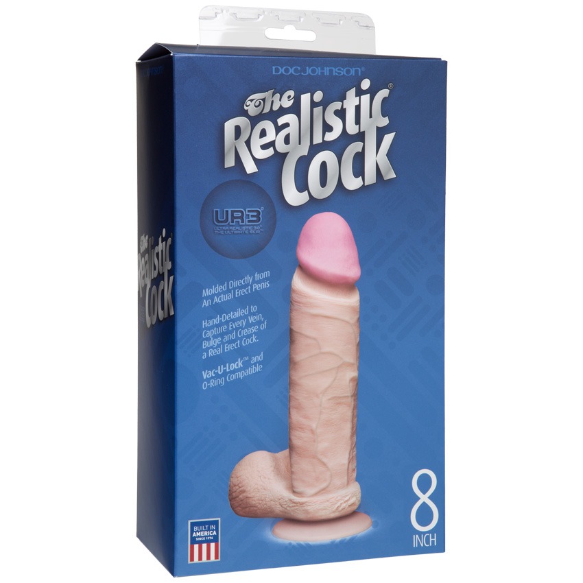 D0276-02 CL Doc Johnson  8” Realistic Cock Vanilla