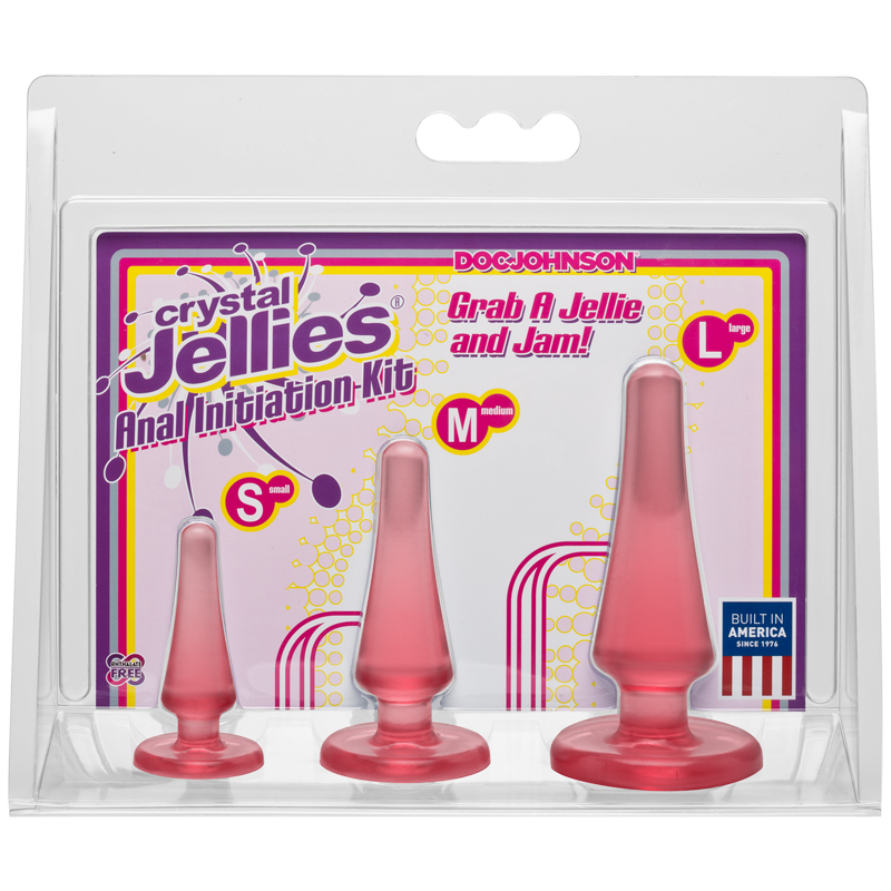 D0283-25 CD Doc Johnson Crystal Jellies Anal Initiation Kit Pink