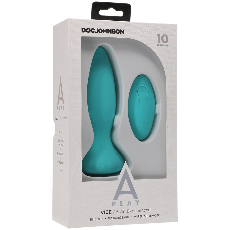 D0300-06 BX Doc Johnson A-Play Experienced Vibe Silicone Anal Plug with Remote Teal
