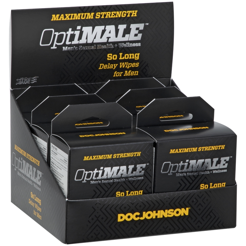 D0695-95 BX Doc Johnson Optimale Delay Wipes for Men Display of 6