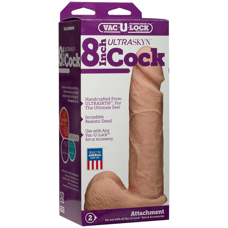 D1015-22 BX Doc Johnson 8” UR3 Cock Vac-u-Lock Accessory Vanilla