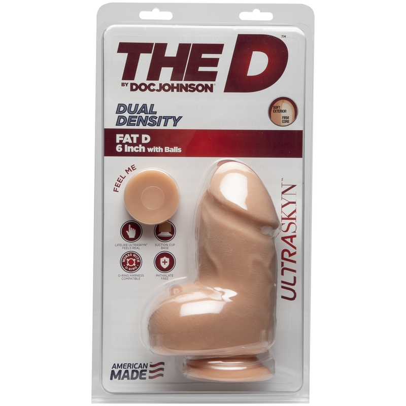 D1700-76 CD Doc Johnson The D 6” with Balls Fat D UltraSkin Dual Density Vanilla
