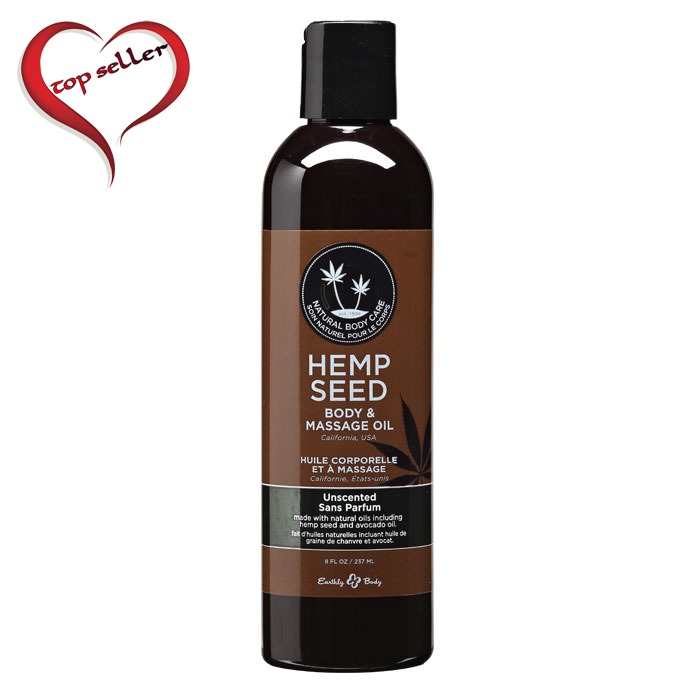 EB4003  Earthly Body 8 oz. Hemp Seed Massage Oil Unscented