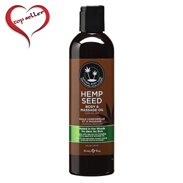 EB4005  Earthly Body 8 oz. Hemp Seed Massage Oil Naked in the Woods