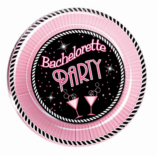 HP2212 Hott Products 10” Bachelorette Party Plate Large Size - Pack of 10 SALE PRICEDWHILE STOCK LASTS