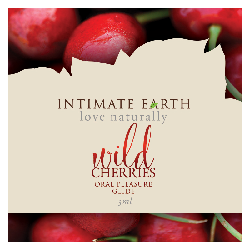 INT040-FOIL Intimate Earth 3 ml Flavored Lubricant Foil Pac Wild Cherries