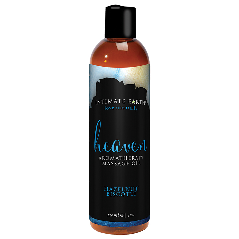 INT051-120IE Intimate Earth 120 ml Massage Oil Hazelnut Biscotti (Heaven)