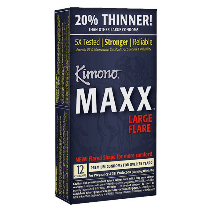 M03012 Kimono Maxx Large Flare Condom 12 Pack