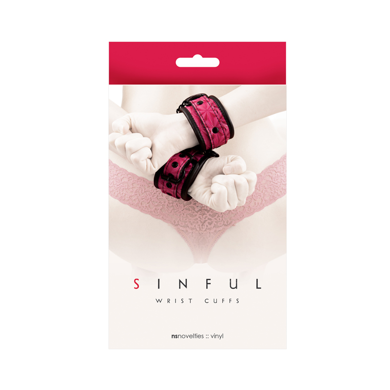 NSN1223-14 NS Novelties Sinful Wrist Cuffs Pink