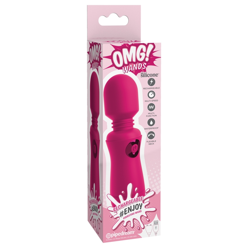 PD1785-34 Pipedream Products  OMG! Wands #Enjoy Rechargeable Wand Dark Pink