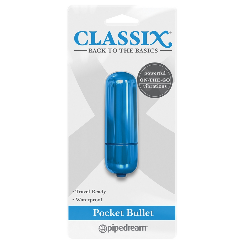 PD1960-14 Pipedream ProductsClassix Pocket Bullet Blue