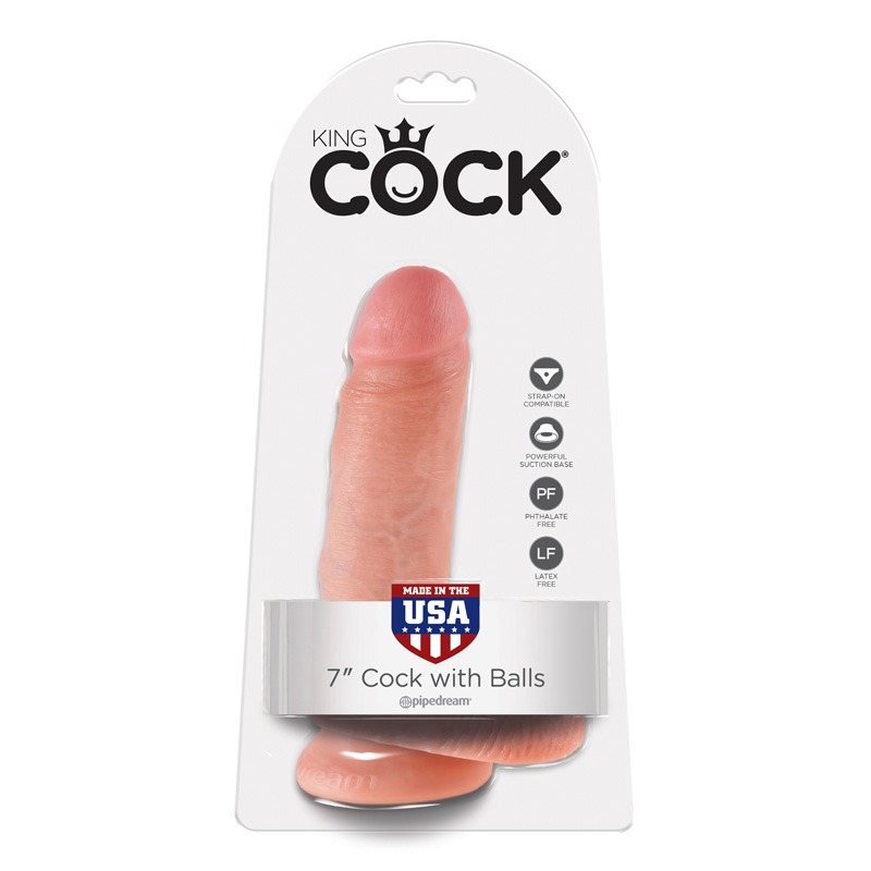 PD5506-21 Pipedream Products King Cock  7" Cock with Balls Beige