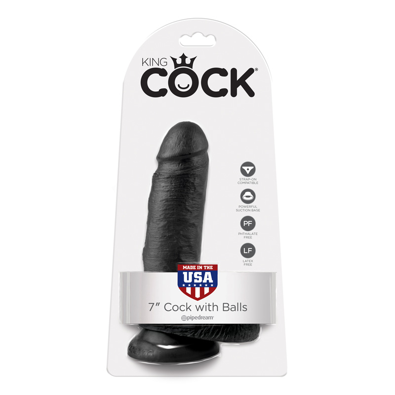 PD5506-23 Pipedream Products King Cock  7" Cock with Balls Black