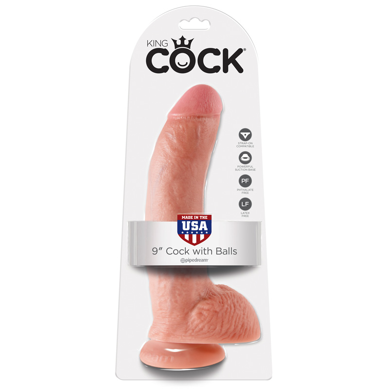 PD5508-21 Pipedream Products King Cock  9" Cock with Balls Beige
