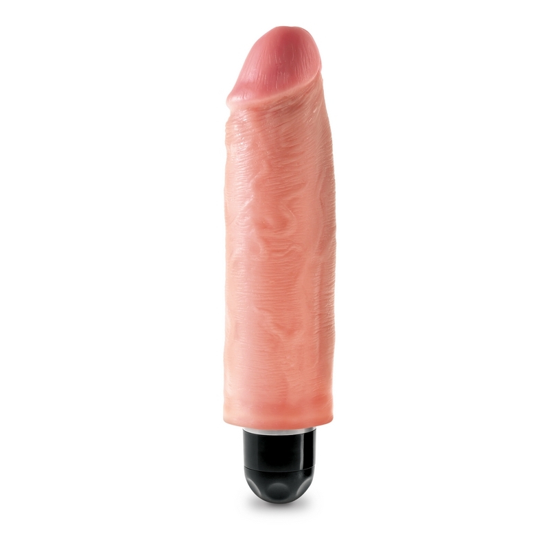 PD5521-21 Pipedream Products King Cock 6" Vibrating Stiffy Beige