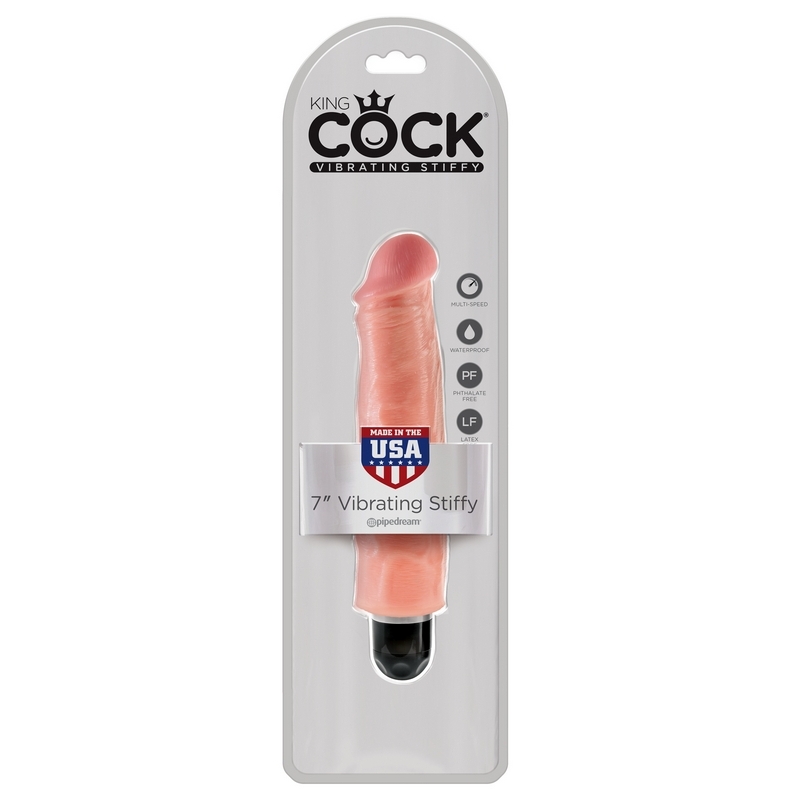 PD5522-21 Pipedream Products King Cock 7" Vibrating Stiffy Beige