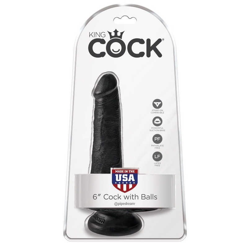 PD5531-23 Pipedream Products King Cock 6” Cock with Balls Black