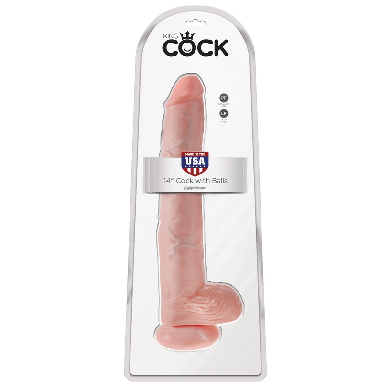 PD5534-21 Pipedream Products King Cock 14" Cock with Balls Beige