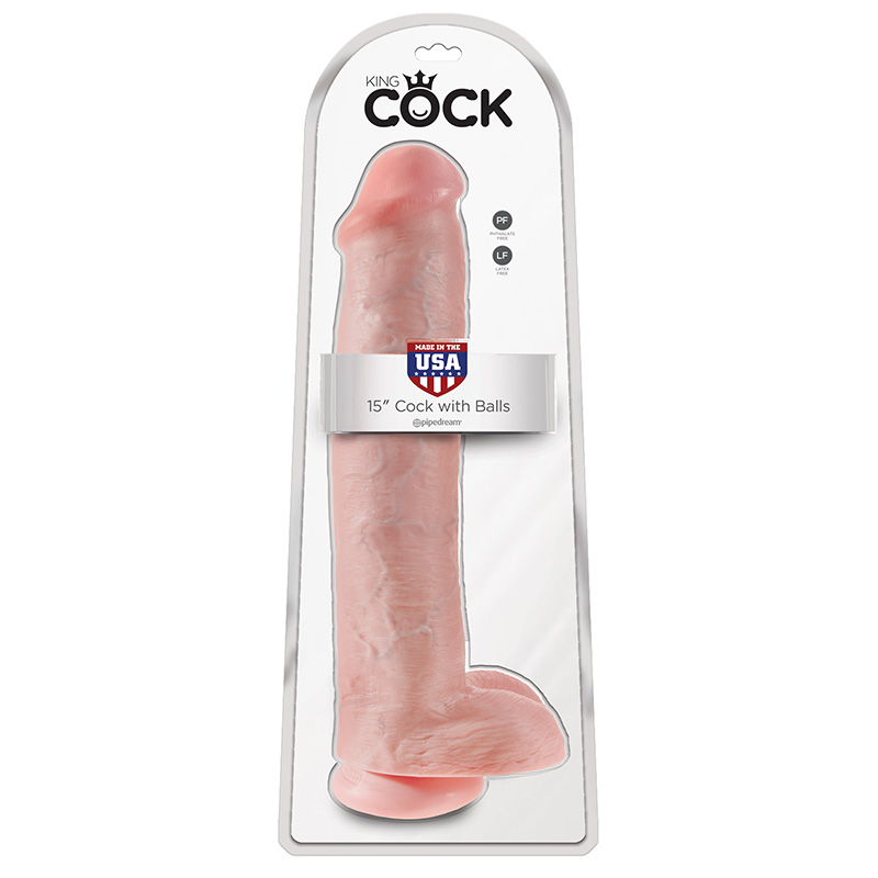 PD5535-21 Pipedream Products King Cock 15’ Cock with Balls Beige