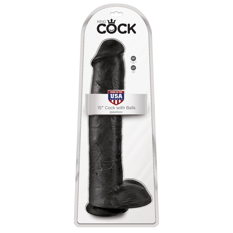 PD5535-23 Pipedream Products King Cock 15’ Cock with Balls Black