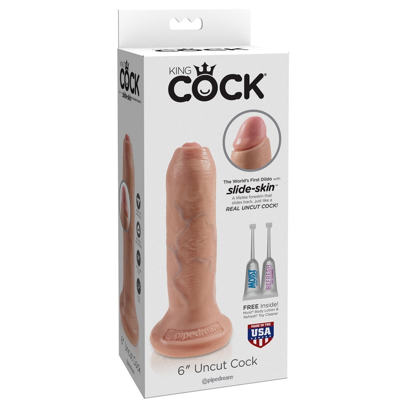 PD5560-21 Pipedream Products King Cock 6" Uncut Cock Beige