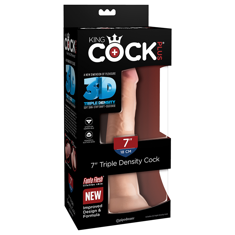 PD5714-21 Pipedream Products  King Cock Plus 7” Triple Density Cock Beige