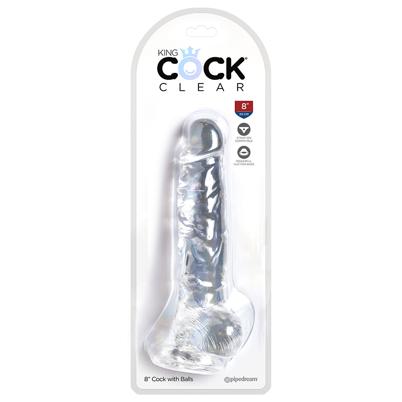 PD5756-20 Pipedream Products  King Cock Clear 8" Cock With Balls