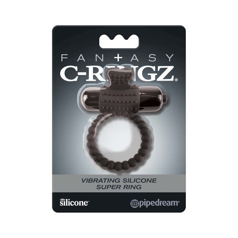 PD5966-23 Pipedream Products Fantasy C-Ringz Vibrating Silicone Super Ring Black