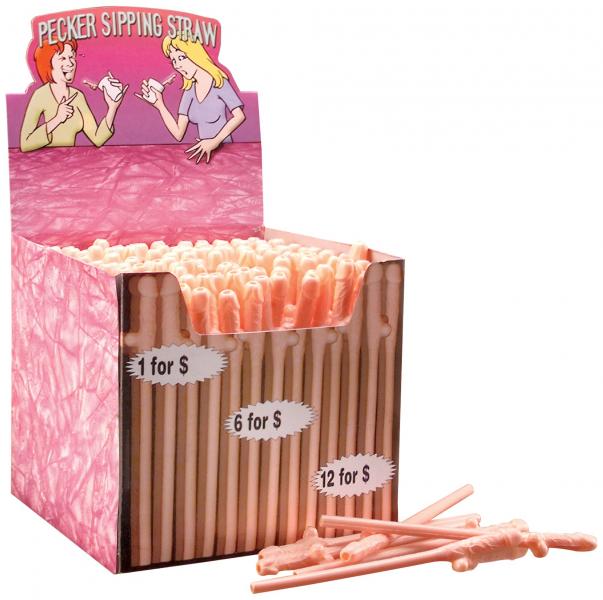 PD6205-99  Pipedream Products Pecker Sipping Straws Display of 144