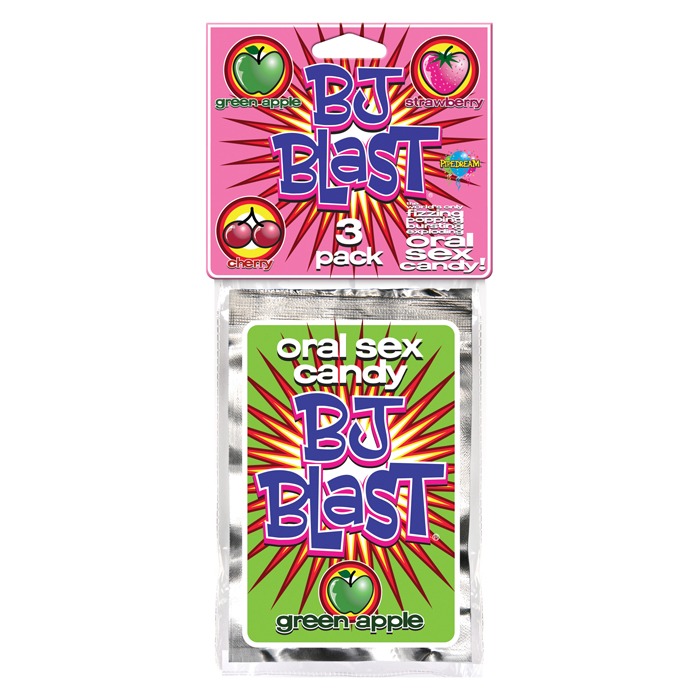 PD7432-00  Pipedream Products BJ Blast Oral Sex Candy 1 Each Strawberry, Cherry & Apple