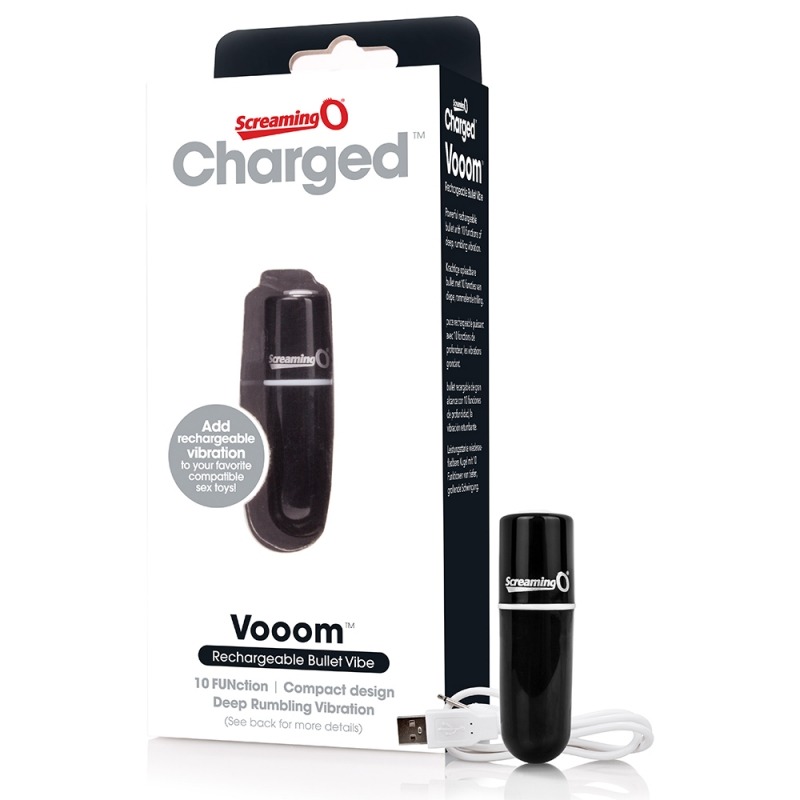 SCAMV-BL110 Screaming O Charged Vooom Rechargeable Bullet Vibe Black