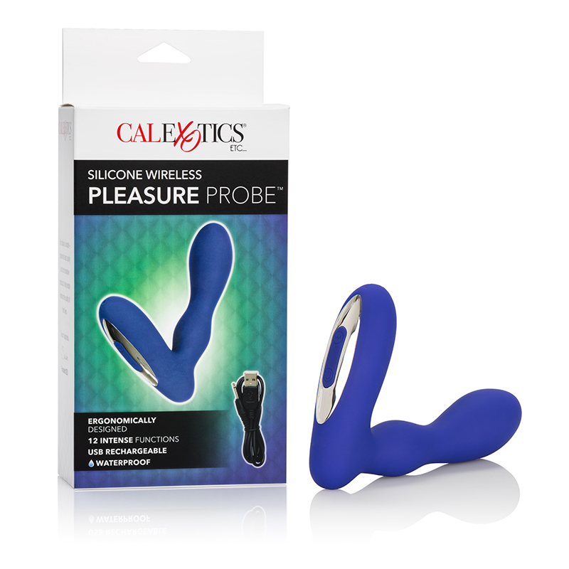 SE0436-10-3 California Exotics Silicone Wireless Pleasure Probe Blue