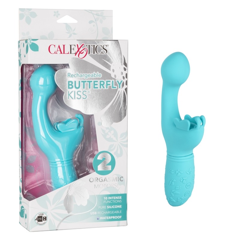 SE0783-10-3 California Exotics  Rechargeable Butterfly Kiss Blue