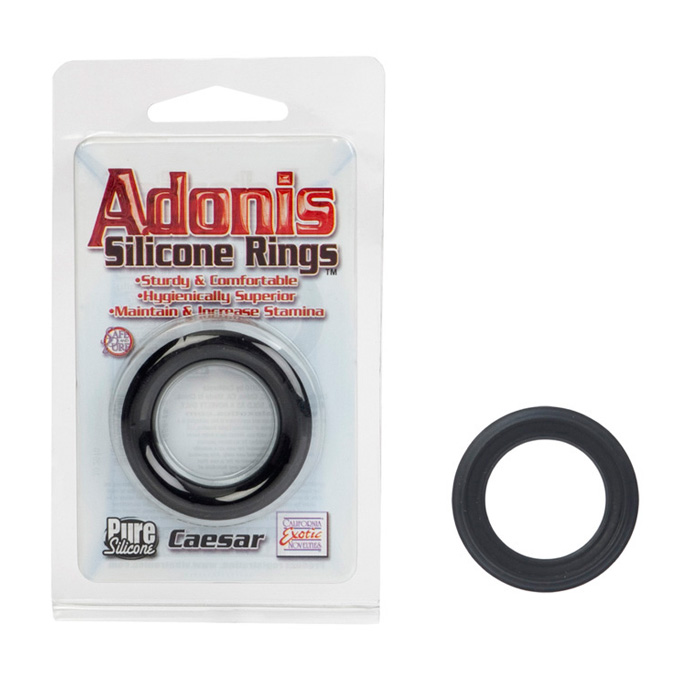 SE1368-15-2  California Exotics Adonis Silicone Ring Caesar Black
