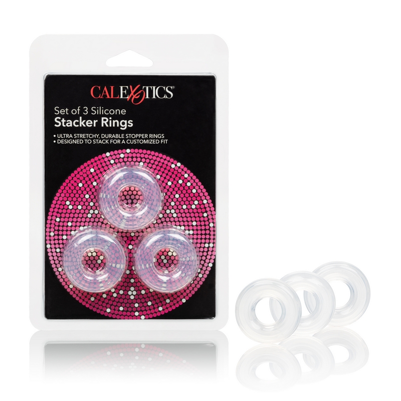 SE1434-80-2 California Exotics Set of 3 Silicone Stacker Rings