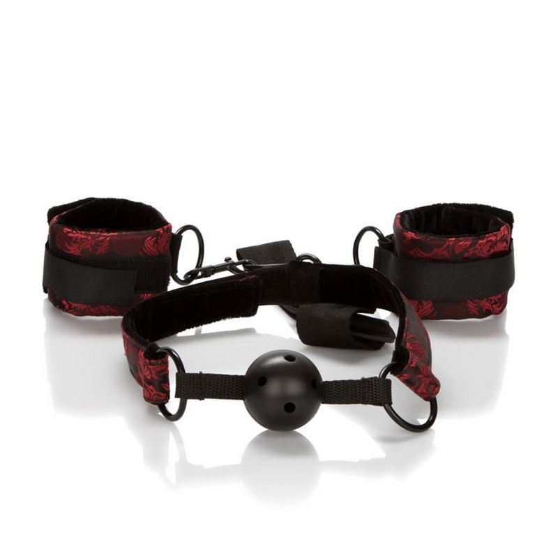 SE2712-11-3 California ExoticsScandal® Breathable Ball Gag With Cuffs