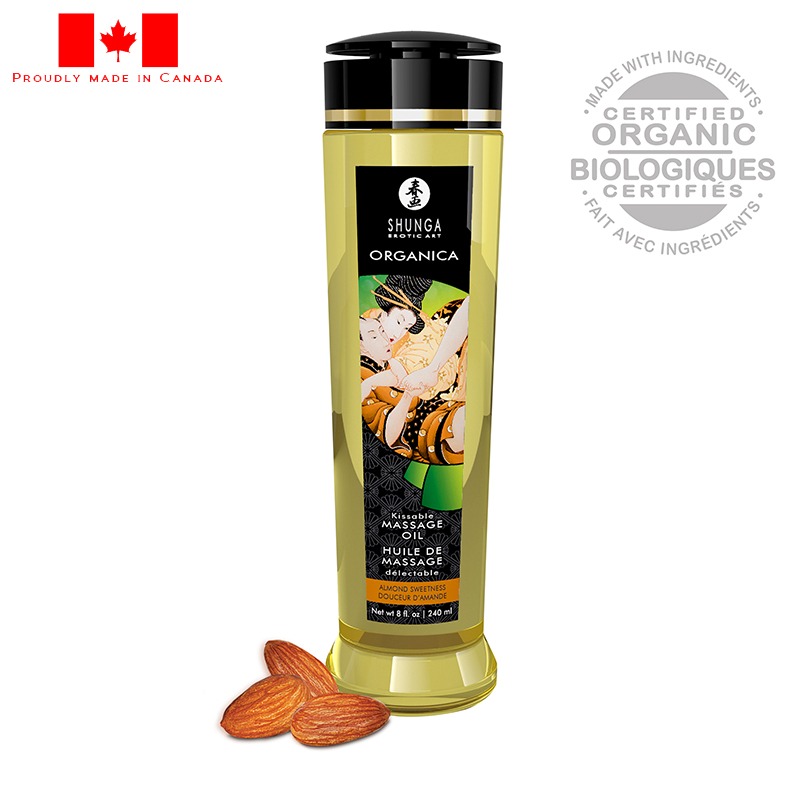 SH1312 Shunga 8 oz. Organica Massage Oil Almond Sweetness
