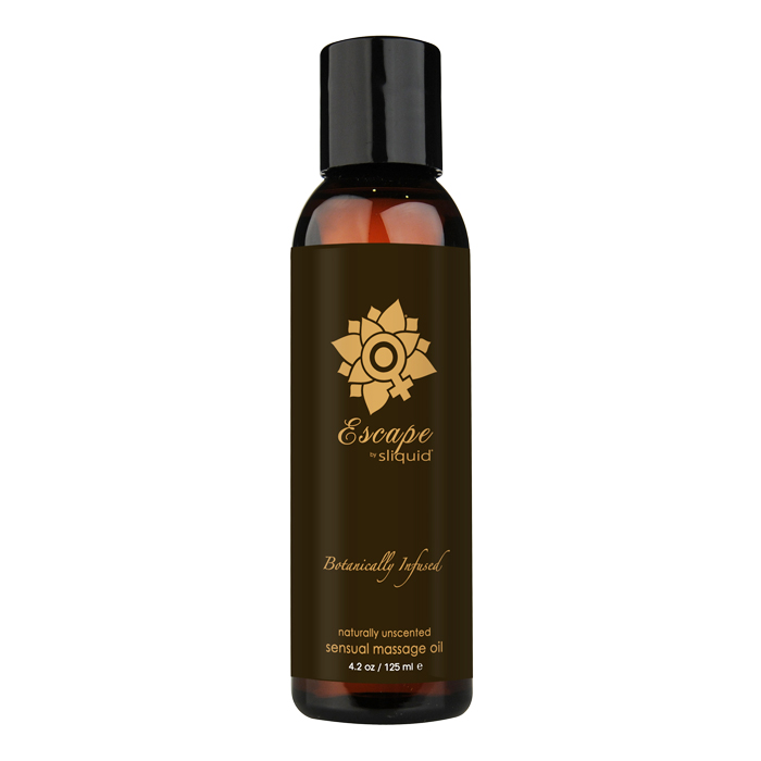 SL068 Sliquid 4.2 oz Sliquid Organics Massage Oil Escape (Natural Unscented)