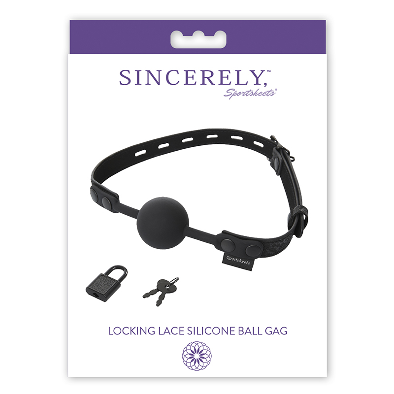 SS520-09 SportSheets Sincerely Locking Lace Ball Silicone Gag