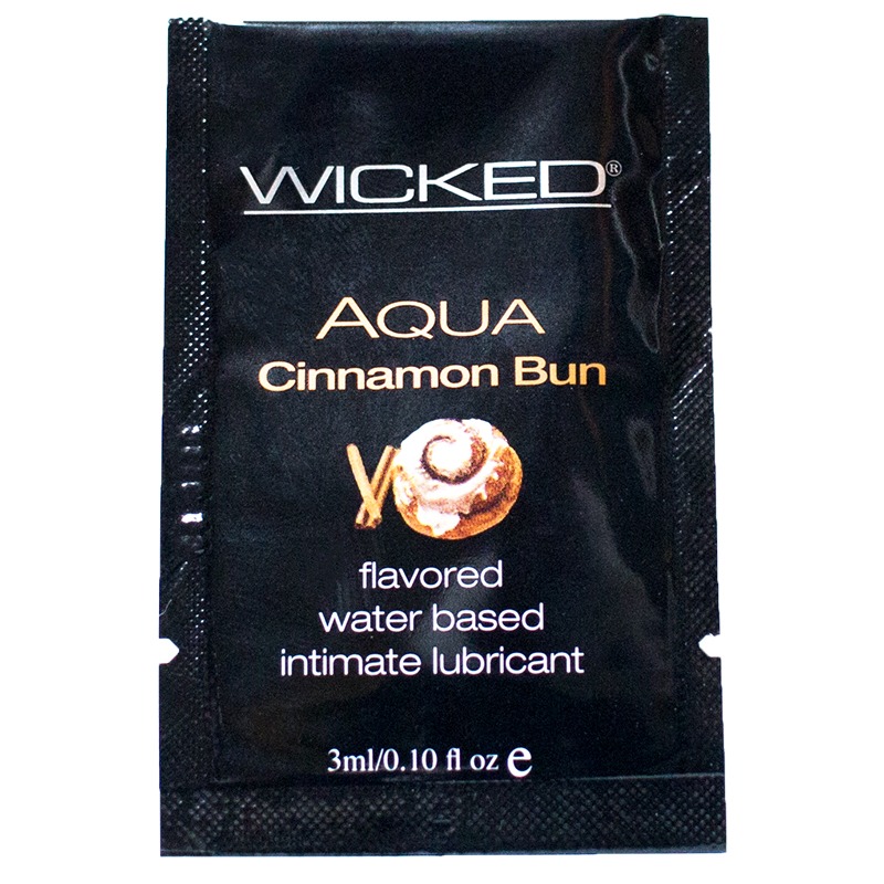 WC90340 Wicked Sensual Care 3 ml Flavored Lube Sample Pack Cinnamon Bun